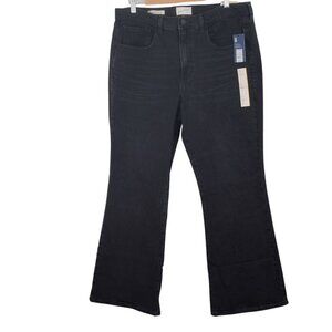 NWT Universal Thread Womens High Rise Flare Jeans Black Denim Size 14 Short Peti
